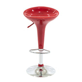 Scaun de bar Felice reglabil pe inaltime baza, rosu-crom, 40x43x84 cm, detaliu produs