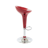 Scaun de bar Felice reglabil pe inaltime baza, rosu-crom, 40x43x84 cm, perspectiva suplimentara