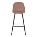 Scaun de bar inaltime medie Bella mar putred picior de metal catifea-negru, 41x47x93 cm, perspectiva suplimentara