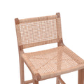 Scaun de bar inaltime medie Sponze Natural lemn de tec schelet si ratan, Natural, 40x47x89 cm, foto produs 6