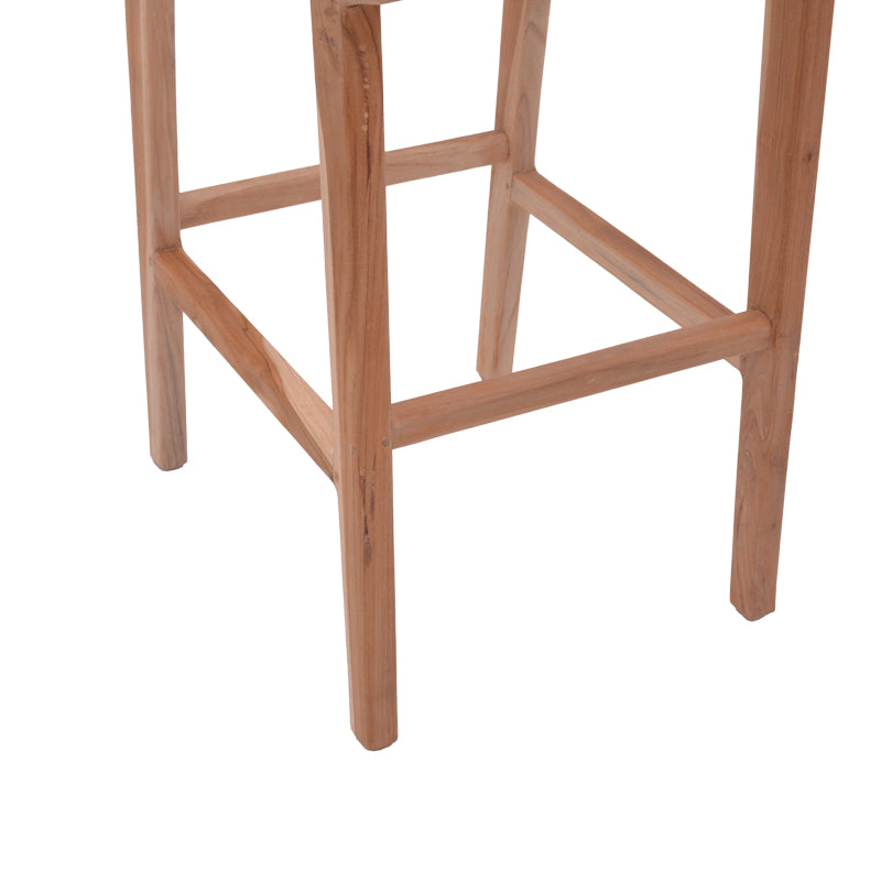 Scaun de bar inaltime medie Sponze Natural lemn de tec schelet si ratan, Natural, 40x47x89 cm, foto produs 7