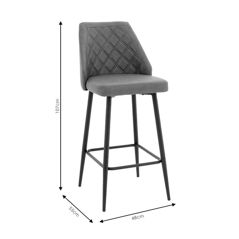 Scaun de bar Inflame, Antracit, 55x48x107 cm, foto produs 9