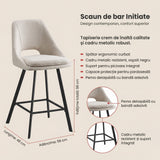 Scaun de bar Initiate, 48x56x98 cm - Crem