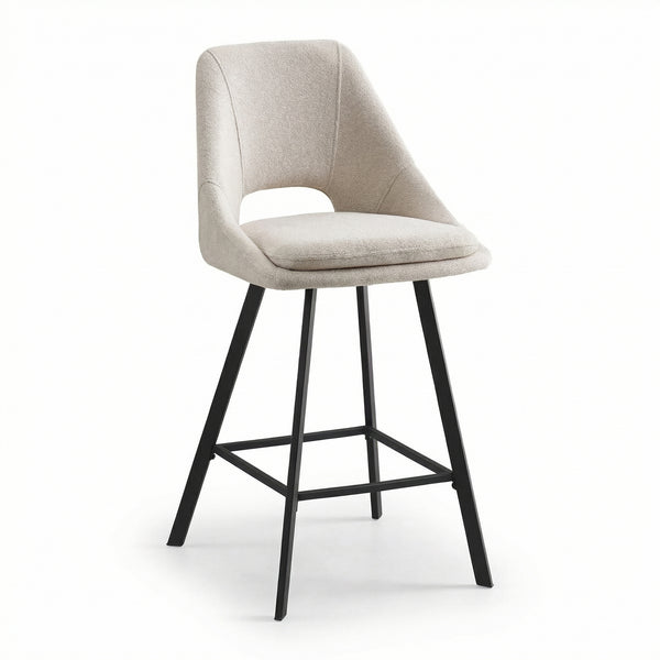 Scaun de bar Initiate, Crem - Bej, 48x56x98 cm