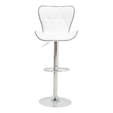 Scaun de bar Jorine reglabil pe inaltime baza alb pu-crom, 53x44x114 cm - Alb