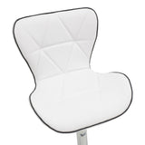 Scaun de bar Jorine reglabil pe inaltime baza alb pu-crom, 53x44x114 cm - Alb