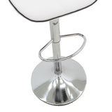 Scaun de bar Jorine reglabil pe inaltime baza alb pu-crom, 53x44x114 cm - Alb