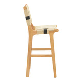 Scaun de bar Julien Natural-Natural-funie, neagra, 45x46x95 cm