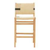 Scaun de bar Julien Natural-Natural-funie, neagra, 45x46x95 cm, foto produs