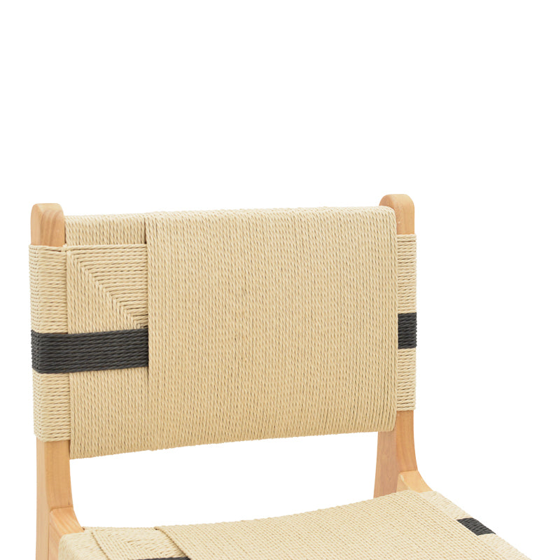 Scaun de bar Julien Natural-Natural-funie, neagra, 45x46x95 cm