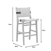 Scaun de bar Julien Natural-Natural-funie, neagra, 45x46x95 cm, foto produs 10