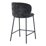Scaun de bar cu tapițerie bej, Karg, Textil/Metal, 49x46x93 cm - Gri