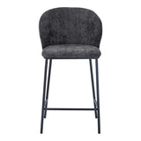 Scaun de bar cu tapițerie bej, Karg, Textil/Metal, 49x46x93 cm - Gri