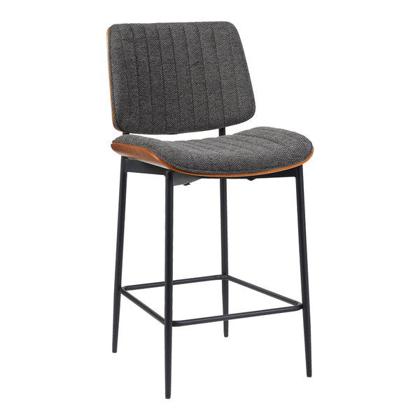 Scaun de bar Kathy cu șezut, Lemn, Nuc Gri, 48x52x96 cm