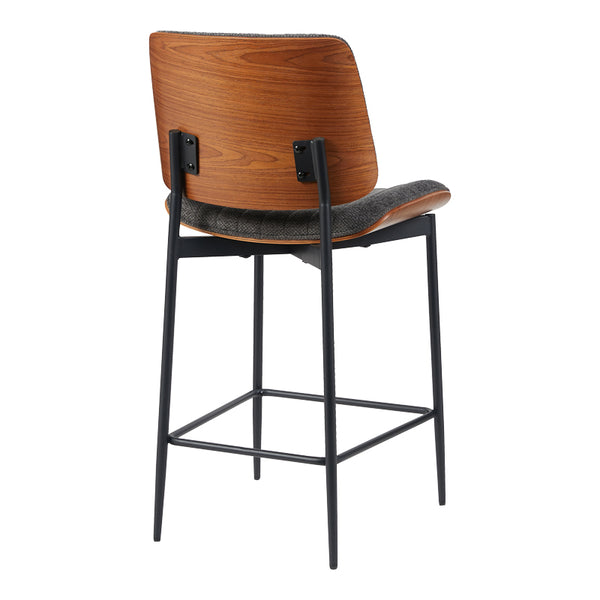 Scaun de bar Kathy cu șezut, Lemn, Nuc Gri, 48x52x96 cm