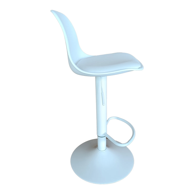 Scaun de bar Louser reglabil pe inaltime negru cu perna - baza, neagra, 44x46x114 cm - Alb
