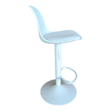 Scaun de bar Louser reglabil pe inaltime negru cu perna - baza, neagra, 44x46x114 cm - Alb