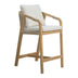 Scaun de bar Luciana lemn masiv de salcâm-tesatura bej 68x55x98 cm