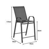 Scaun de bar mediu Calan, metal si textilena, Gri inchis - Maro inchis - Maro deschis, 55x70x114 cm - Gri inchis