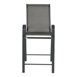 Scaun de bar mediu Calan, metal si textilena, Gri inchis - Maro inchis - Maro deschis, 55x70x114 cm - Gri inchis
