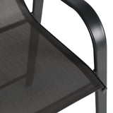 Scaun de bar mediu Calan, metal și textilenă, gri închis, 55x70x114 cm