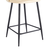 Scaun bar cu funcție reglabilă Perch, Catifea, Metal, Negru, 50x43x99 cm - Crem