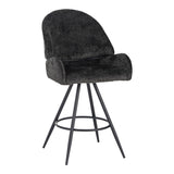 Scaun de bar Morea, Negru, 55x66x107 cm