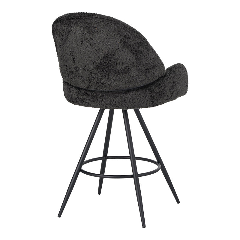 Scaun de bar Morea, Negru, 55x66x107 cm, imagine suplimentara