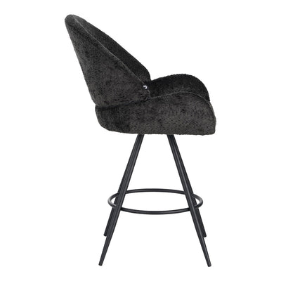 Scaun de bar Morea, Negru, 55x66x107 cm, detaliu produs