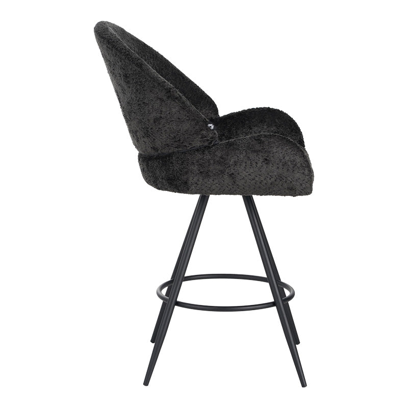 Scaun de bar Morea, Negru, 55x66x107 cm, detaliu produs