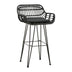 Scaun de bar Naoki cu perna pe picior negru-metal negru 52x50x90 cm