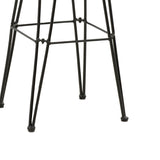 Scaun de bar Naoki cu perna pe picior negru-metal, negru, 52x50x90 cm