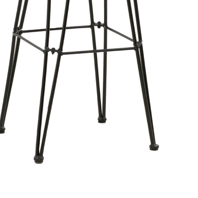 Scaun de bar Naoki cu perna pe picior negru-metal, negru, 52x50x90 cm, foto produs 6