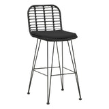 Scaun de bar Naoki, Negru - Natural, 46x56x110 cm - Negru