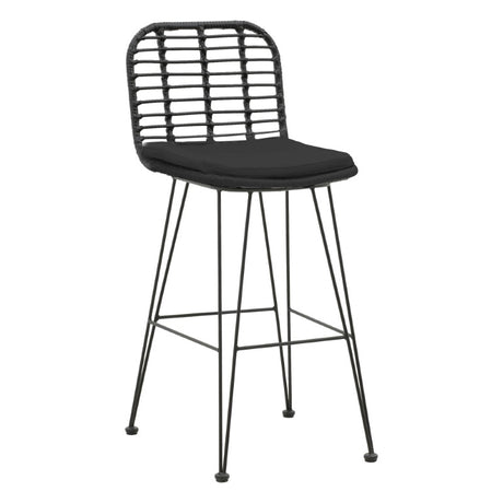 Scaun de bar Naoki, Negru - Natural, 46x56x110 cm