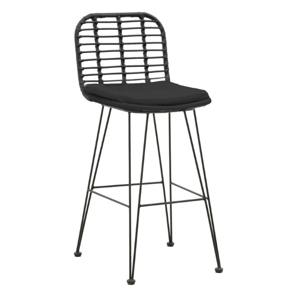 Scaun de bar Naoki, Negru - Natural, 46x56x110 cm