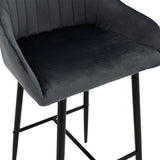 Scaun de bar Patrin, Portocaliu - Negru, 68x45x101 cm - Gri inchis
