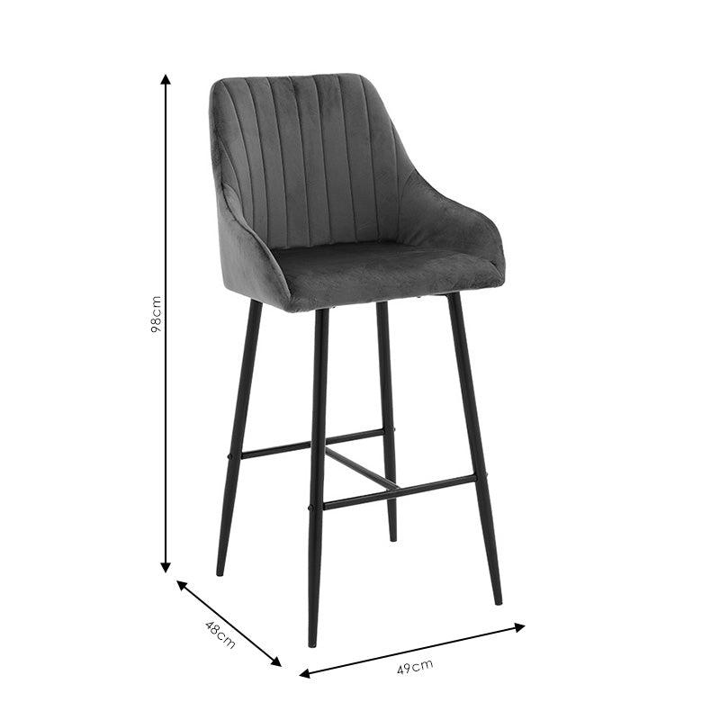 Scaun de bar Patrin, Portocaliu - Negru, 68x45x101 cm - Gri inchis