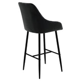 Scaun de bar Patrin, Portocaliu - Negru, 68x45x101 cm - Negru