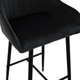 Scaun de bar Patrin, Portocaliu - Negru, 68x45x101 cm - Negru