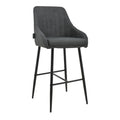 Scaun de bar Patrin picior -metal Gri inchis neagra