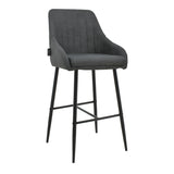 Scaun de bar Patrin picior -metal, Gri inchis neagra, 49x48x98 cm