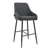 Scaun de bar Patrin picior -metal Gri inchis neagra