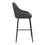 Scaun de bar Patrin picior -metal, Gri inchis neagra, 49x48x98 cm