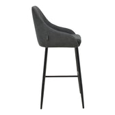 Scaun de bar Patrin picior -metal, Gri inchis neagra, 49x48x98 cm, detaliu produs