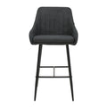 Scaun de bar Patrin picior -metal, Gri inchis neagra, 49x48x98 cm, perspectiva suplimentara