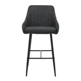 Scaun de bar Patrin picior -metal, Gri inchis neagra, 49x48x98 cm