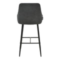 Scaun de bar Patrin picior -metal, Gri inchis neagra, 49x48x98 cm, foto produs