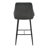Scaun de bar Patrin picior -metal, Gri inchis neagra, 49x48x98 cm