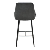 Scaun de bar Patrin picior -metal, Gri inchis neagra, 49x48x98 cm, foto produs